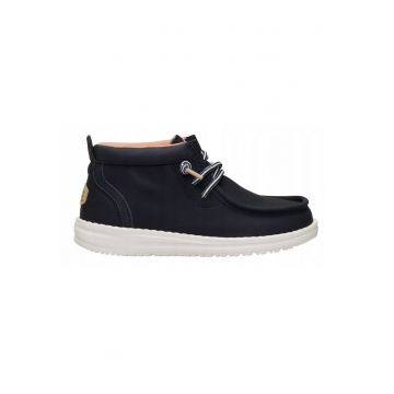 Mocasini Copii Piele Naturala Spuma EVA - Classic Wally Mid - Negru - Negru