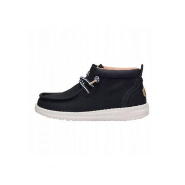 Mocasini Copii Piele Naturala Spuma EVA - Classic Wally Mid - Negru - Negru