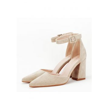 Pantofi bej decupati 8708 04 12440 - Bej