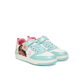 Pantofi copii -  adidasi fete - alb - piele ecologica - sistem inchidere Velcro