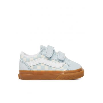 Pantofi copii -  adidasi - piele naturala - albastru - sistem inchidere Velcro