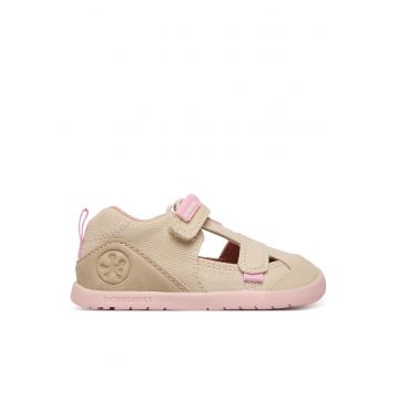 Pantofi copii -  bej - textil - sistem inchidere Velcro