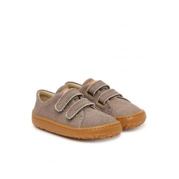 Pantofi copii -  material textil - gri - sistem inchidere Velcro