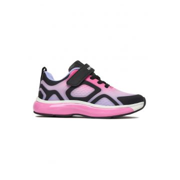Pantofi copii -  sneakers cu LED-uri - negru/roz - material textil - sistem de inchidere cu scai