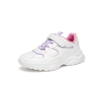 Pantofi copii -  sneakers - velcro - alb - material sintetic