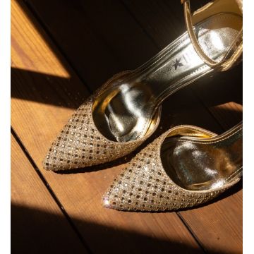 Pantofi cu toc Nabbe Aurii