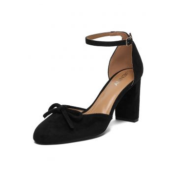 Pantofi dama -  clasic - negru - textil