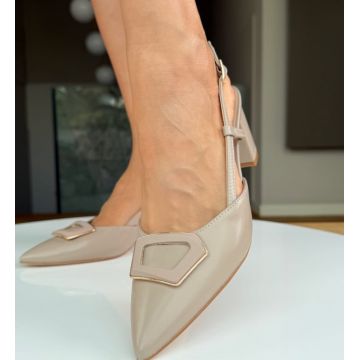 Pantofi dama cu toc Komina Bej
