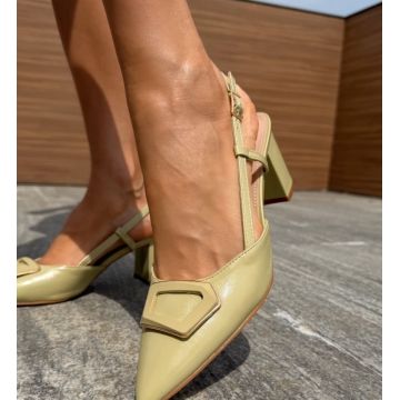 Pantofi dama cu toc Komina Verzi