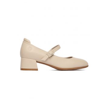 Pantofi dama -  piele ecologica - bej