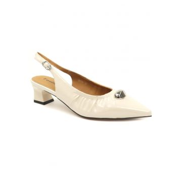 Pantofi dama piele naturala 58038 - Alb