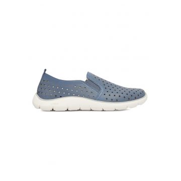 Pantofi dama -  piele naturala - albastru - talpa usoara