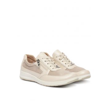 Pantofi dama -  piele naturala - bej - confortabili -