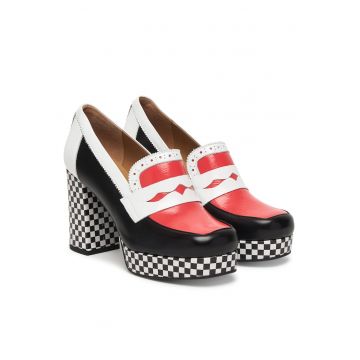Pantofi dama -  piele naturala - multicolor