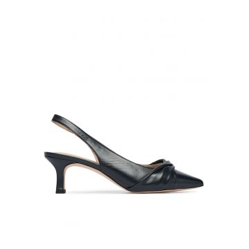 Pantofi dama -  piele naturala - toc - Bleumarin