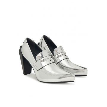 Pantofi dama -  Silver Gem Loafer Hi - piele naturala - Argintiu