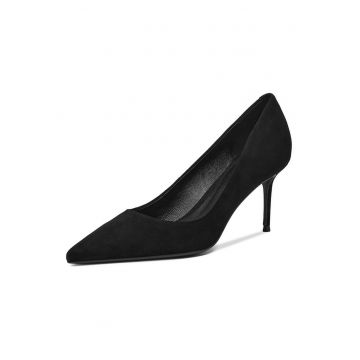 Pantofi dama -  stiletto - negru - piele naturala