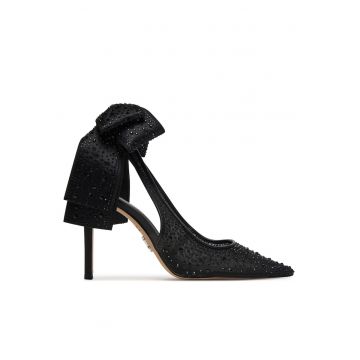 Pantofi dama -  stiletto - negru - textil 11005133