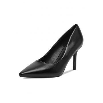 Pantofi dama -  toc stiletto - negru - sintetic