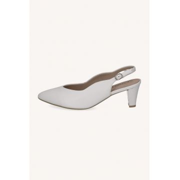 Pantofi de piele cu varf ascutit - Alb murdar