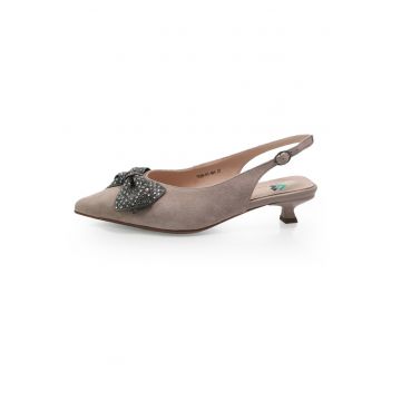 Pantofi Decupati  2601464 din piele naturala Taupe