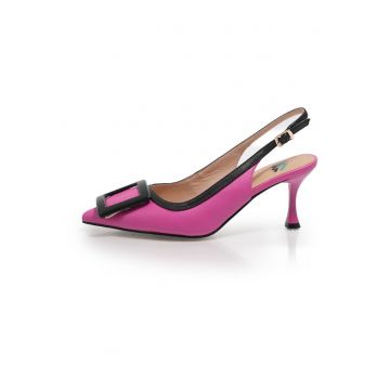 Pantofi Decupati  2602501 din piele naturala Fucsia