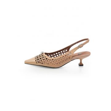 Pantofi Decupati  261111 din piele naturala Nude