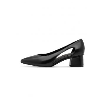 Pantofi din piele cu decupaje laterale - Negru
