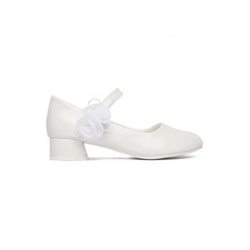 Pantofi fete  inchidere Velcro - alb - material sintetic