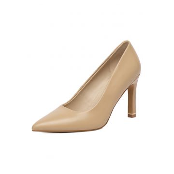 Pantofi pentru dama -  stiletto - bej - piele naturala