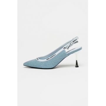 Pantofi slingback din denim Sienna - Albastru prafuit