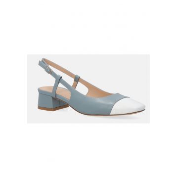 Pantofi slingback din piele cu varful patrat -