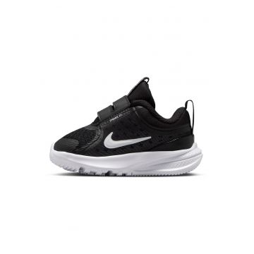 Pantofi Star Runner 5 din material textil cu velcro - pentru alergare - Alb/Negru