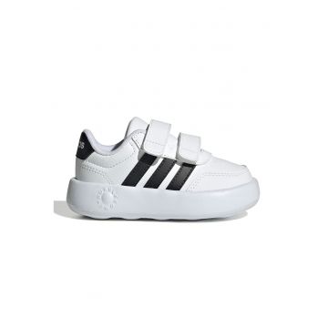 Tenisi Break Net 3.0 din piele ecologica cu velcro - Negru/Crem
