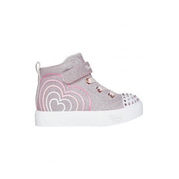 Tenisi mid-high cu lumini led Twinkle Toes Heart Steps - Roz prafuit