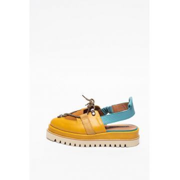Pantofi slingback de piele cu varf ascutit Pantofi slingback de piele cu varf ascutit