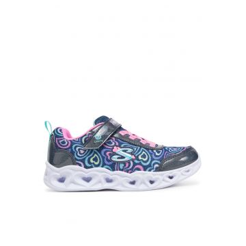 Adidasi pentru fete -  cu LED-uri intermitente - albastru - textil/sintetic -