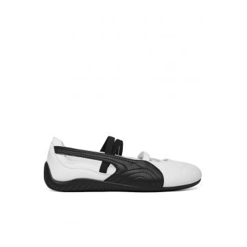 Balerini dama 406144 -  Piele naturala - Alb/Negru