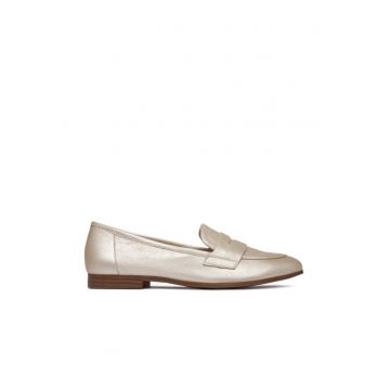 Balerini dama -  Piele naturala - Argintiu -