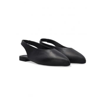 Balerini din piele cu varf ascutit si design slingback