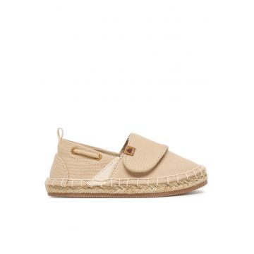Espadrile copii -  bej - textil - sistem inchidere Velcro