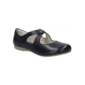 Pantofi ballet pentru femei -  Fiona 72 - piele naturala - negru - Negru