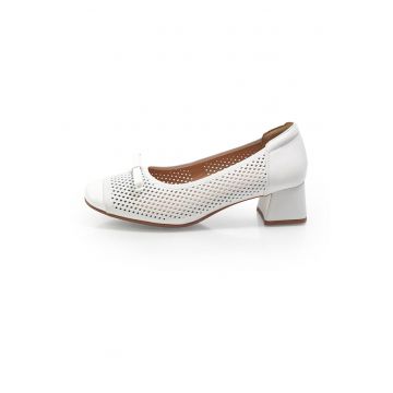 Pantofi  Comfort 3003 din piele naturala - Alb