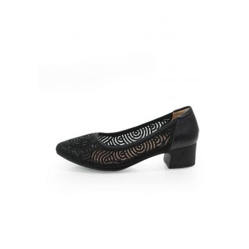 Pantofi  Comfort 3014 din piele naturala - Negru