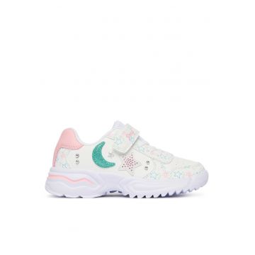 Pantofi copii -  adidasi - velcro - piele ecologica - Alb