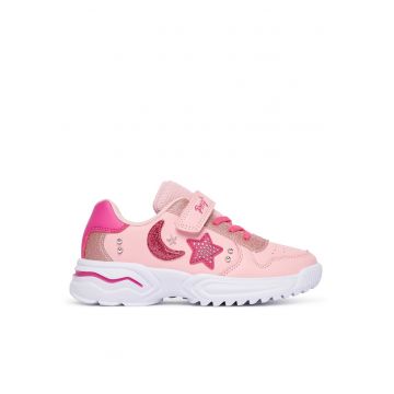 Pantofi copii -  adidasi - velcro - piele ecologica - Roz