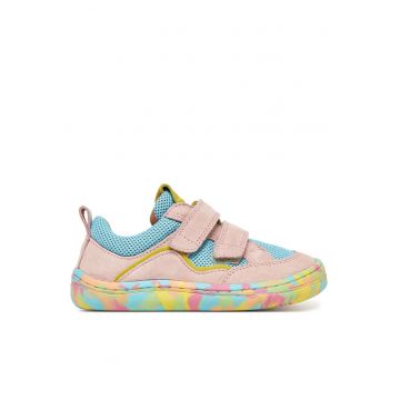 Pantofi copii -  piele intoarsa - multicolor - sistem inchidere Velcro