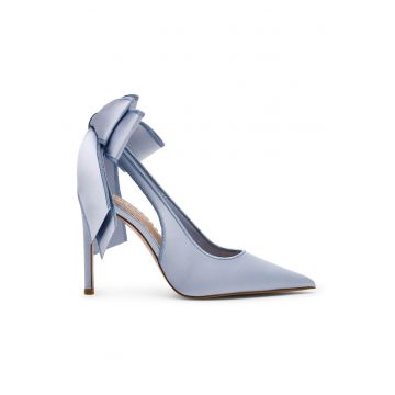 Pantofi cu varf ascutit si funda Teacup - Albastru pastel