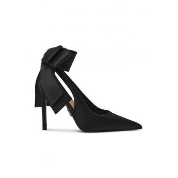 Pantofi cu varf ascutit si funda Teacup - Negru stins