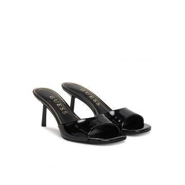 Pantofi dama -  din piele ecologica - stiletto - negru